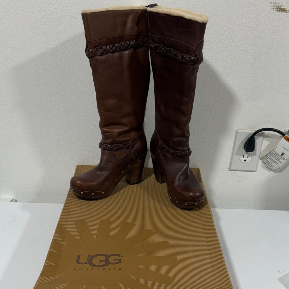 UGG Chocolate Leather Tall Boots